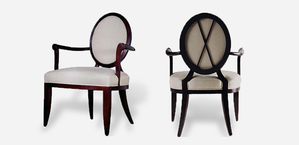 Oval X-Back Dining Arm Chair